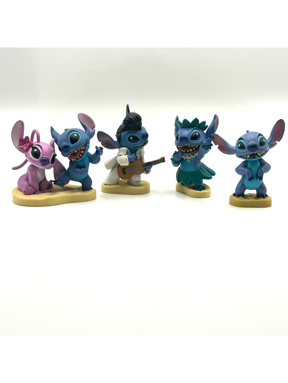 4 Disney Lilo & Stitch Figures - Elvis, Hula, Stitch & Angel